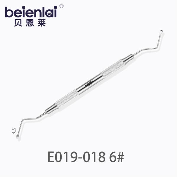 Benlai Dental Curette E019-018 KXS 6#, Double Serrated 4.5 Tips, φ9.5 Hollow Round Handle